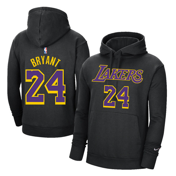 Men's Black Los Angeles Lakers #24 Kobe Bryant 2021 Pullover Hoodie